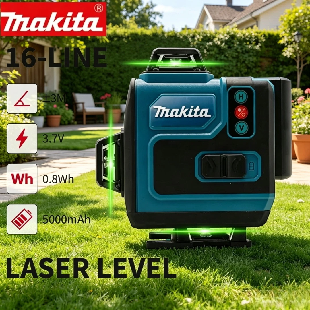 Power Tools That Are Green - Makita 3D-4D 16-liniowy laserowy poziomica 360°