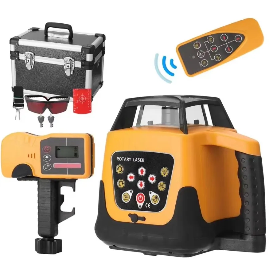 Power Tools That Are Green - Automatyczny laserowy poziomica rotacyjna 500m Czerwony
